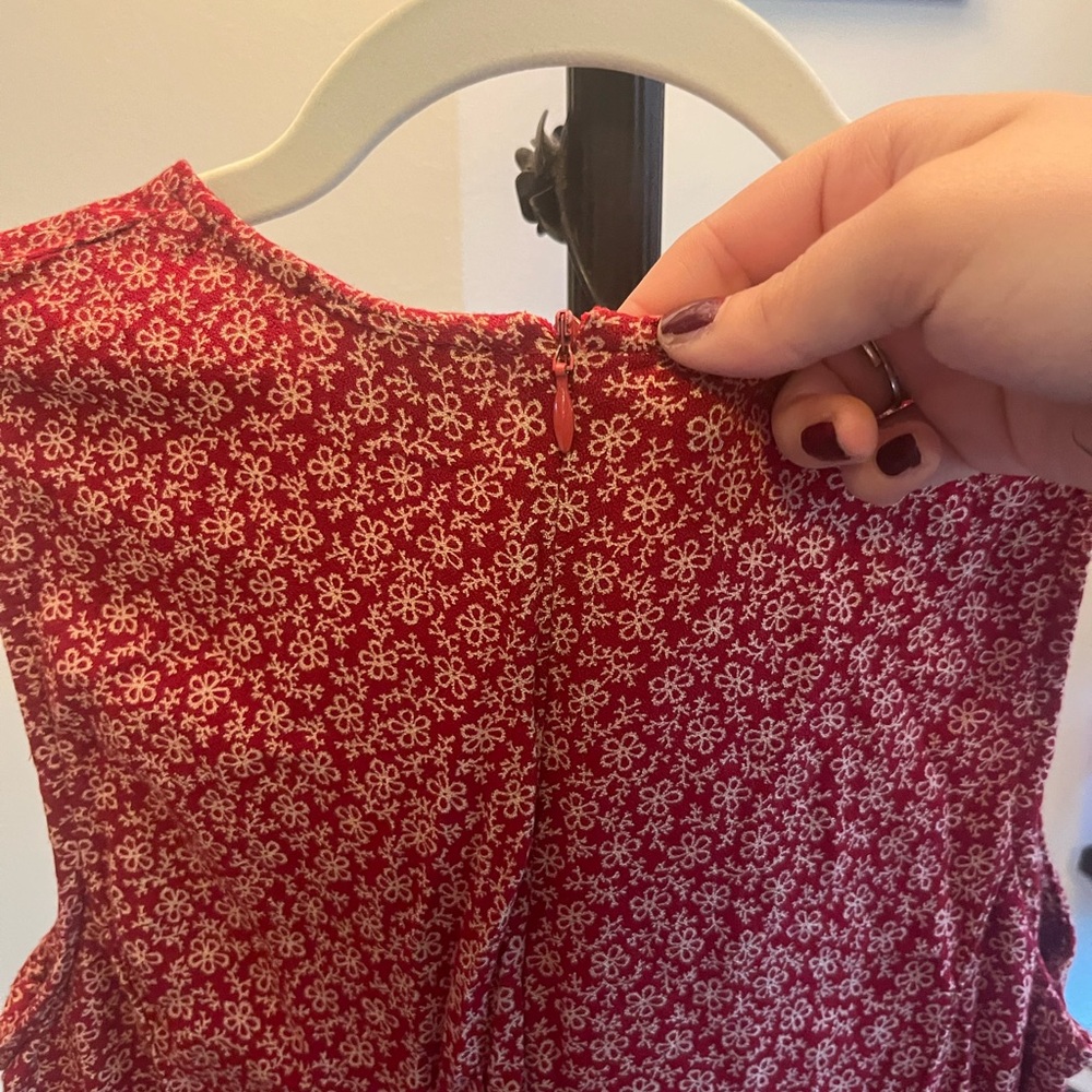 Loft Red Patterned Mini Dress - image 3